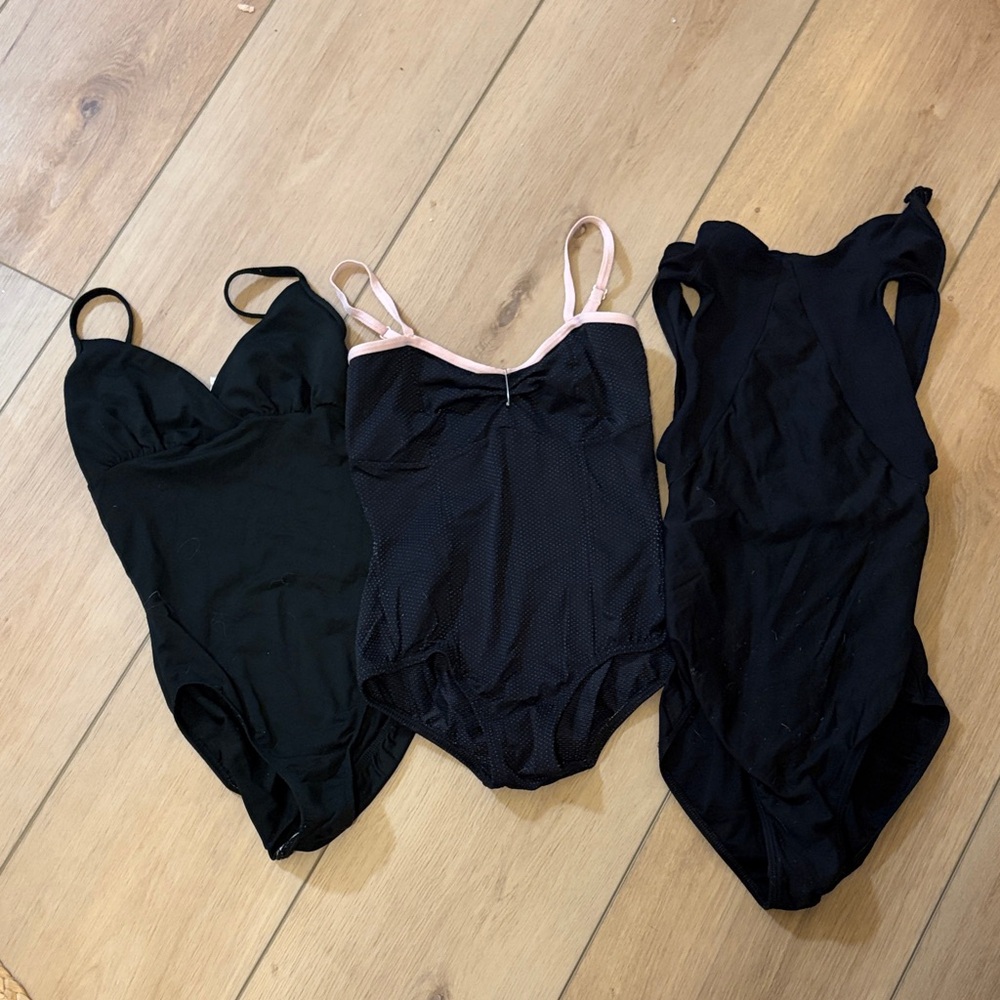 Trio pack of black ballet leotards (S) 🖤🩰